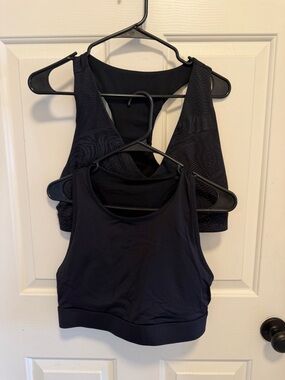 Fabletics Black Scoop Neck & Racerback Sports Bra Duo